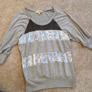 Buckle Jaya size large lace and sequin sweater